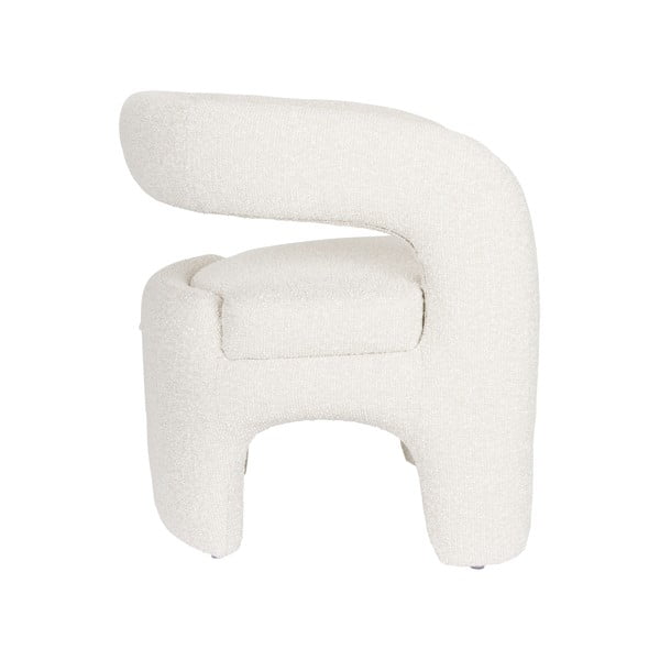 Balts atpūtas krēsls no buklē auduma Nova – White Label-image-3
