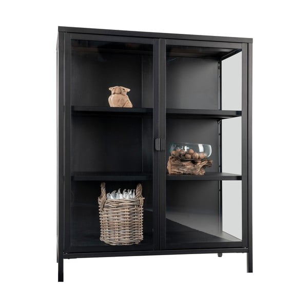 Melna metāla vitrīna 80x101,5 cm Brisbane – House Nordic-image-3