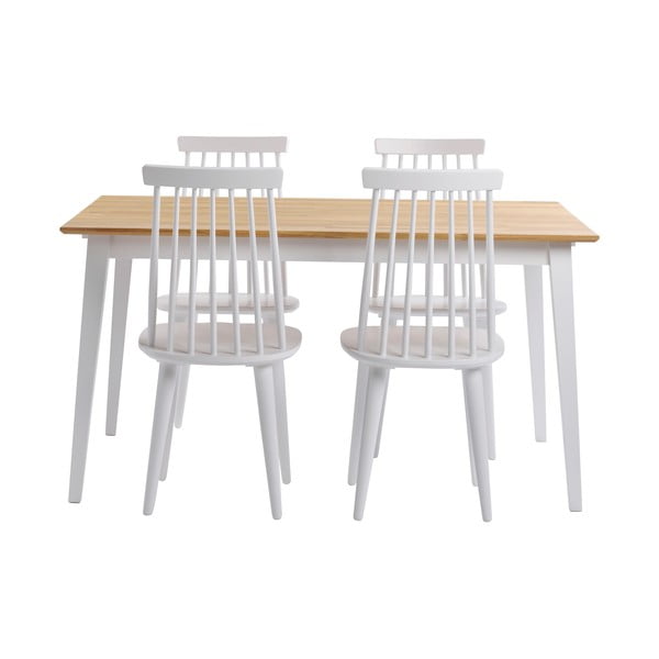 Ozolkoka ēdamgalds ar baltām kājām Rowico Mimi, 140 x 90 cm-image-4