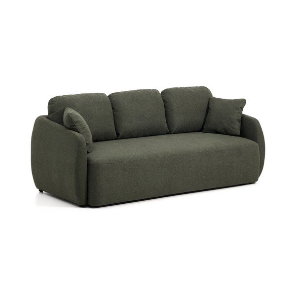 Tumši zaļš salokāms dīvāns no šenila auduma 218 cm Laira – Kave Home-image-2
