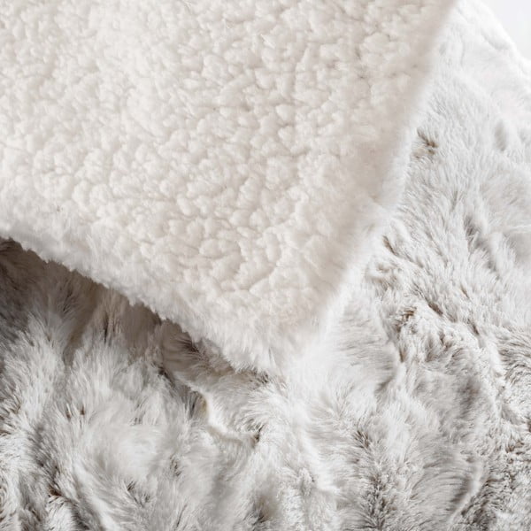 Pelēkbēšs pleds no mākslīgās kažokādas 220x240 cm Alaska – douceur d'intérieur-image-4