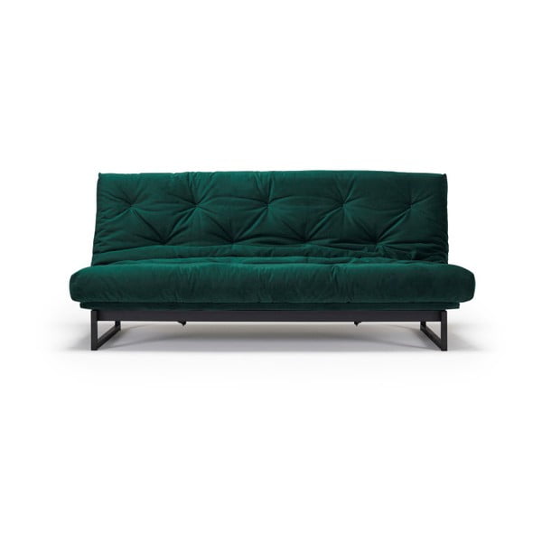 Zaļa dīvāns gulta Innovation Fraction Elegant Velvet Forest Green, 81 x 200 cm