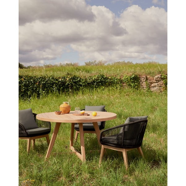 Apaļš dārza ēdamgalds no eikalipta koka ø 130 cm Urqell – Kave Home-image-1