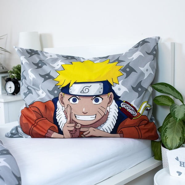 Vienguļamā kokvilnas bērnu gultas veļa 140x200 cm Naruto "Grey" – Jerry Fabrics-image-3