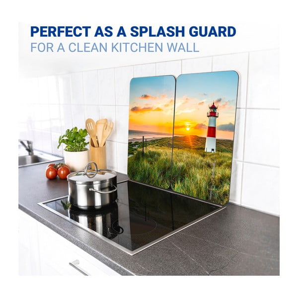 Aizsargplāksnes plītij no rūdīta stikla (2 gab.) 52x30 cm Lighthouse – Maximex-image-4