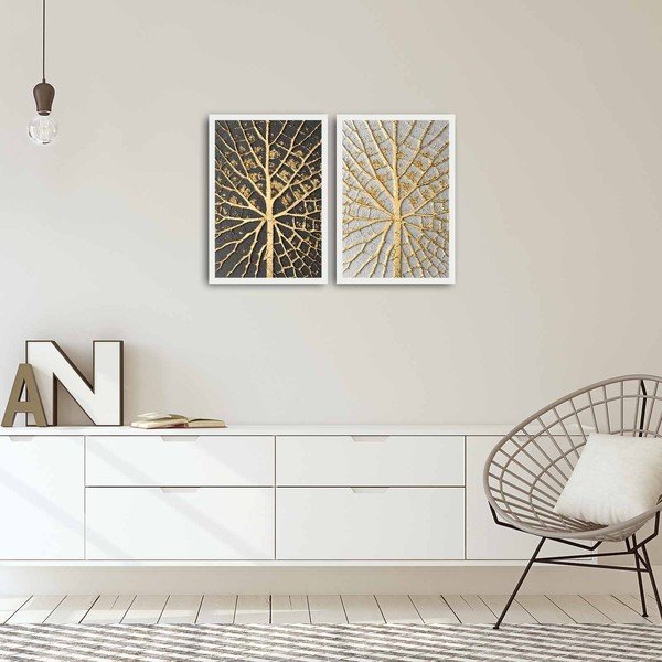 Divdaļīga glezna "Mājas lapas", 72 x 50 cm-image-1