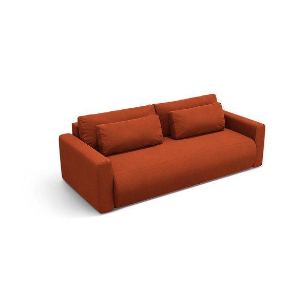 Ķieģeļu sarkans samta salokāms dīvāns ar uzglabāšanas vietu 238 cm Belfast – Cosmopolitan Design-image-4