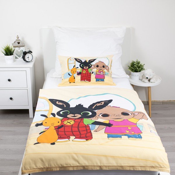 Kokvilnas bērnu gultas veļa bērnu gultiņai 100x135 cm Králíček Bing Playroom – Jerry Fabrics-image-1