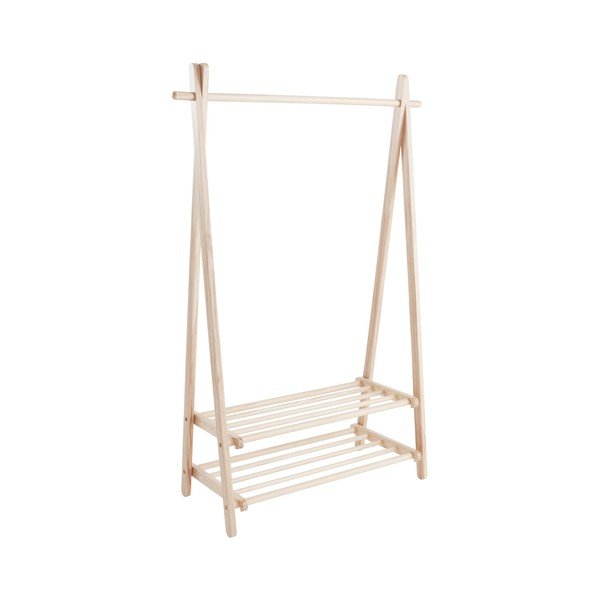 Gaiša dabīga toņa priedes masīvkoka drēbju pakaramais statīvs 100x150x41 cm Cole – Jotex