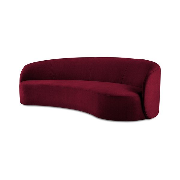 Bordo sarkans samta asimetrisks dīvāns Mazzini Sofas Debbie, labais stūris-image-2