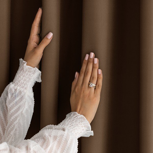 Brūns daļēji gaismu necaurlaidīgs aizkars 140x250 cm Carli Tie – Restilo-image-2