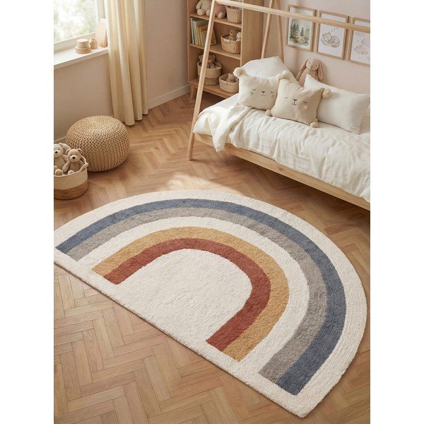Krēmkrāsas mazgājams/ar rokām darināts kokvilnas bērnu paklājs 140x200 cm Snuggle Riva – Hanse Home-image-1