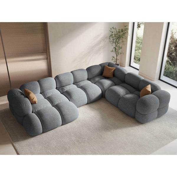 Pelēks stūra dīvāns (ar labo stūri/U veida) Loretto – Cosmopolitan Design-image-1