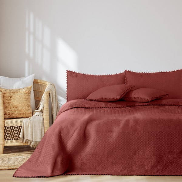 Sarkans gultas pārklājs 200x220 cm Meadore – AmeliaHome-image-3