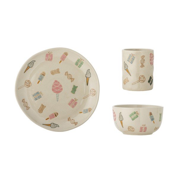 Akmensmasas bērnu pusdienu komplekts (3 gab.) Sweets – Bloomingville Mini