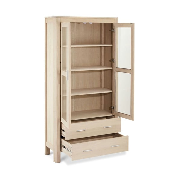 Dabīga toņa vitrīna ar ozolkoka imitāciju 100x190 cm Paris – Furnhouse-image-2