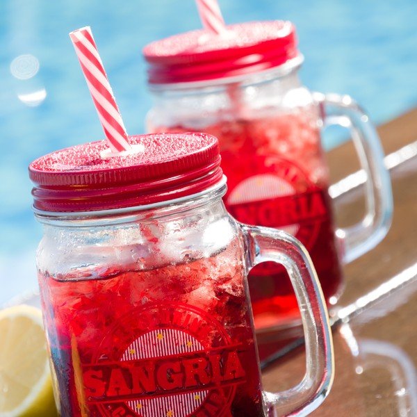 Glāze ar vāciņu un salmiņu InnovaGoods Sangría, 450 ml-image-1