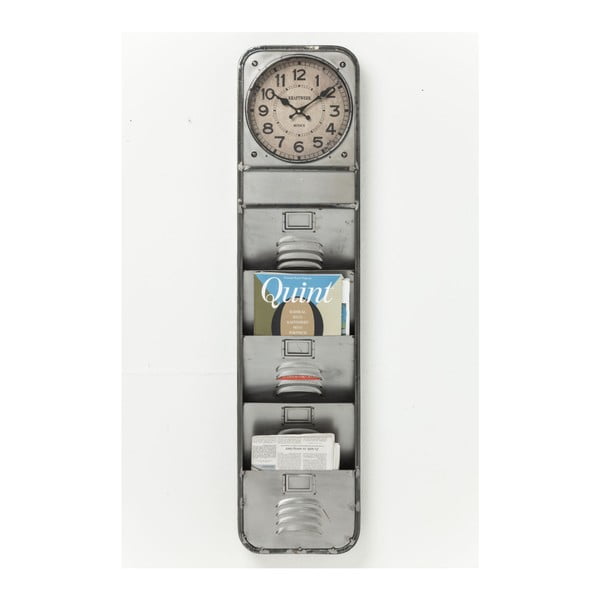 Sienas pulkstenis ar žurnālu nodalījumiem Kare Design Thinktank