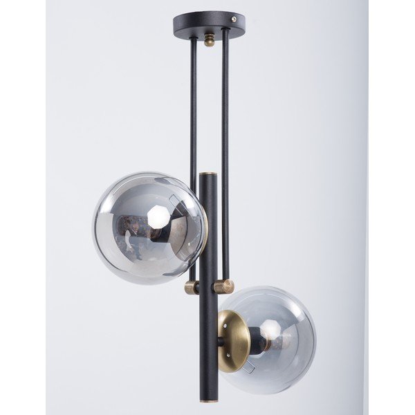 Melna griestu lampa ar stikla abažūru ø 15 cm Libra – Squid Lighting-image-1