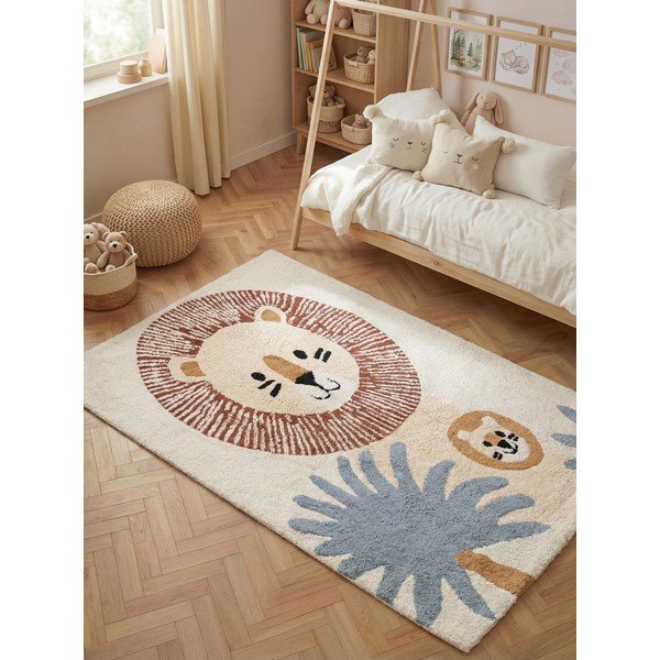 Krēmkrāsas mazgājams/ar rokām darināts kokvilnas bērnu paklājs 140x200 cm Snuggle Leander – Hanse Home-image-1