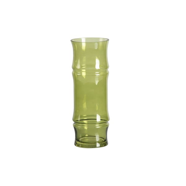 Zaļa stikla vāze WOOOD Kane, augstums 30 cm