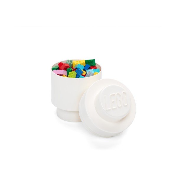 Balta LEGO® apaļa glabāšanas kaste, ⌀ 12,5 cm-image-1