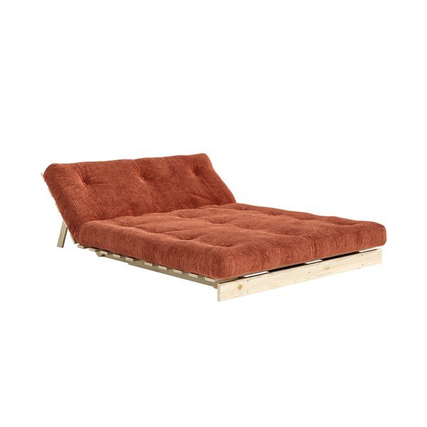 Terakotas oranžs velveta salokāms dīvāns 140 cm Roots – Karup-image-4