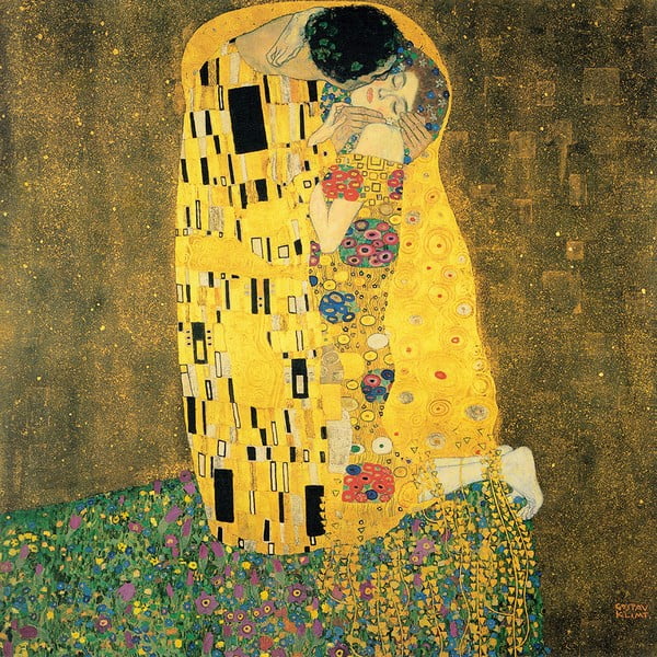 Gleznas reprodukcija Gustav Klimt – The Kiss, 50 x 50 cm