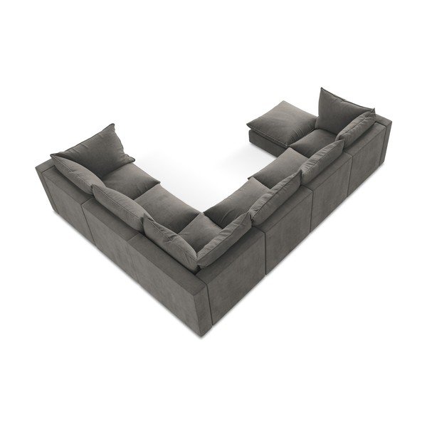 Tumši pelēks stūra dīvāns (ar labo stūri/U veida) Manao – Makamii-image-3