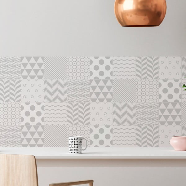 9 sienu uzlīmju komplekts Ambiance Cement Tiles Scandinavian Finnish, 10 x 10 cm