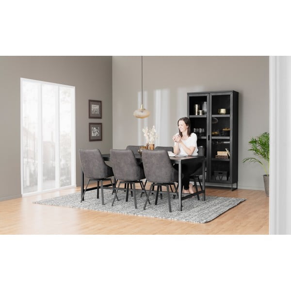 Melna ozolkoka vitrīna 95x195 cm Everett – Rowico-image-1