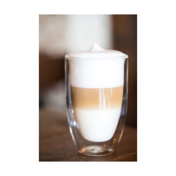 Stikla krūzes latte kafijai ar dubultsienu (6 gab.) 350 ml – Vialli Design-image-2