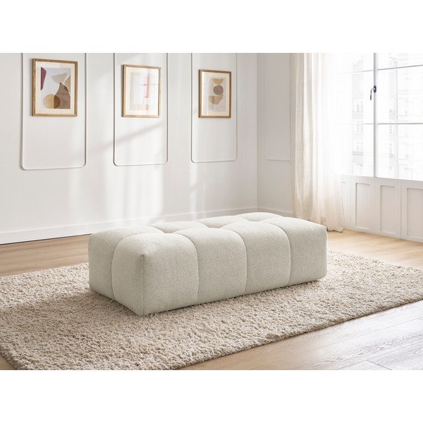 Balts kāju soliņš no šenila auduma Everest – Bobochic Paris-image-1