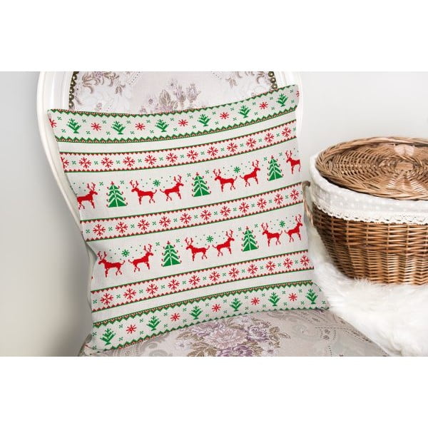 Spilvendrāna ar Ziemassvētku motīvu 43x43 cm – Mila Home-image-1