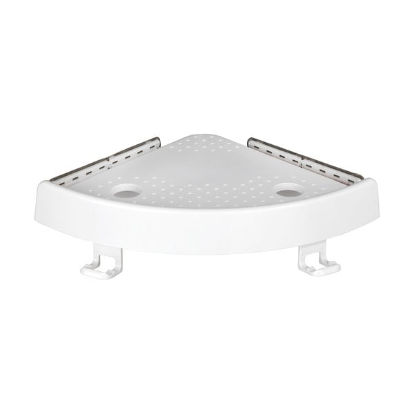 Balts stūra pašturošs plastmasas vannas istabas plaukts Quick-Fit – Allstar-image-2