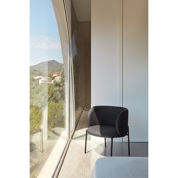 Melns mākslīgās ādas krēsls Mogi – Teulat-image-1