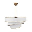 Balta/zelta krāsas piekaramā lampa ar auduma abažūru ø 40 cm Couper – Opviq lights