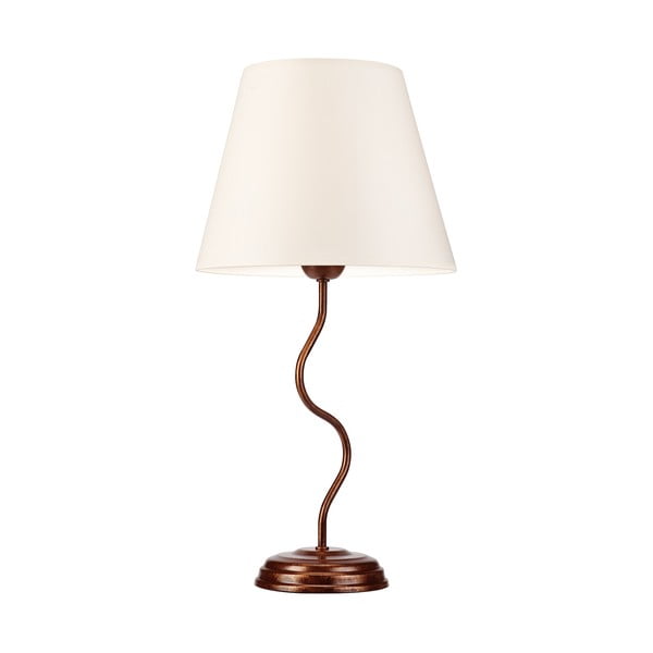 Tumši brūna galda lampa ar auduma abažūru (augstums 52 cm) Fabrizio – LAMKUR