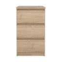 Dabīga toņa kumode ar ozolkoka imitāciju 40x70x50 cm Naia – Tvilum