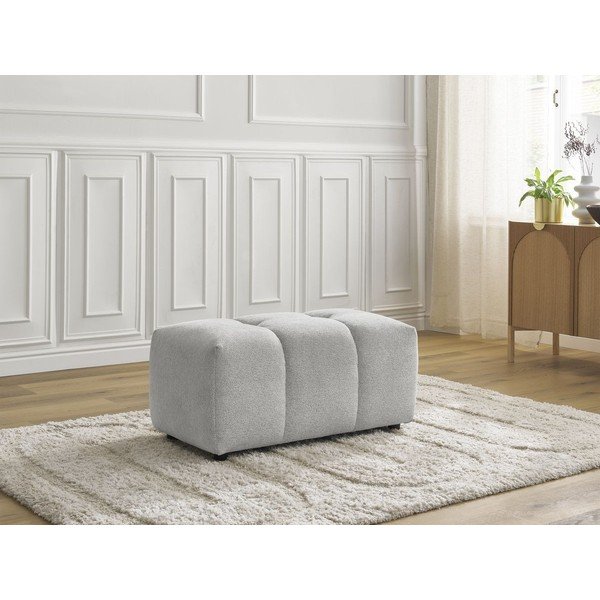 Gaiši pelēks kāju soliņš no šenila auduma Roxelane – Bobochic Paris-image-1