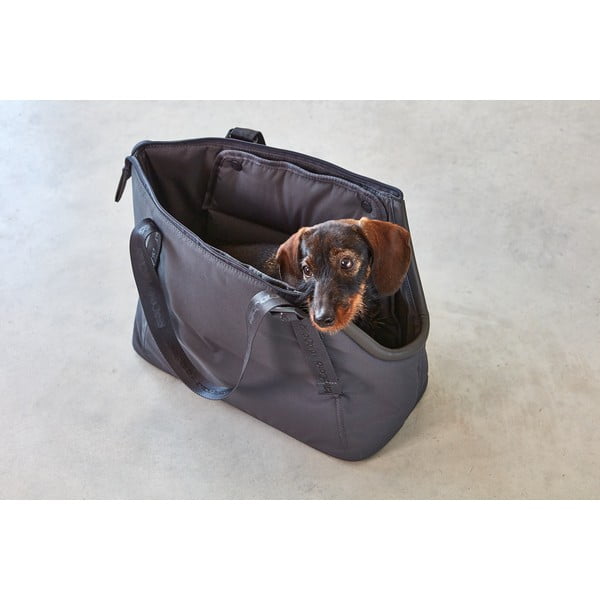 Tumši pelēka pārvadāšanas soma suņiem 22x40 cm Sporta Asphalt S – MiaCara-image-2