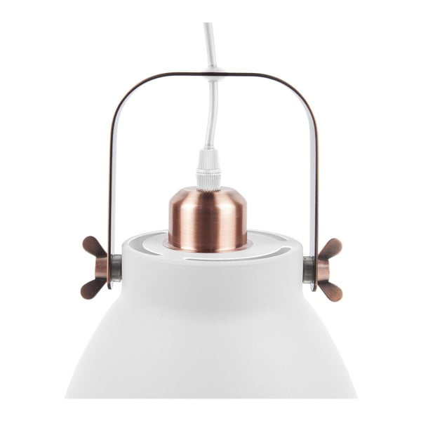 Balta piekaramā lampa ar vara krāsas detaļām Leitmotiv Mingle, ⌀ 26,5 cm-image-1