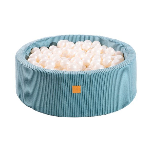 Tirkīzzils velveta bumbu baseins ø 90x30 cm Montessori – Meowbaby