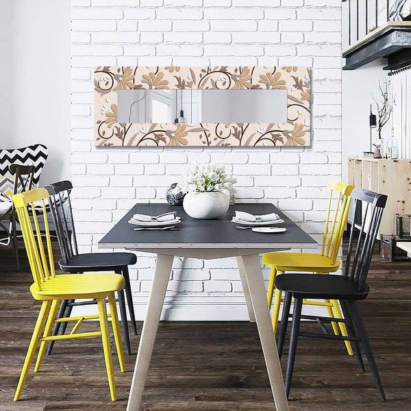 Sienas spogulis ar koka rāmi 40x120 cm – Wallity-image-2