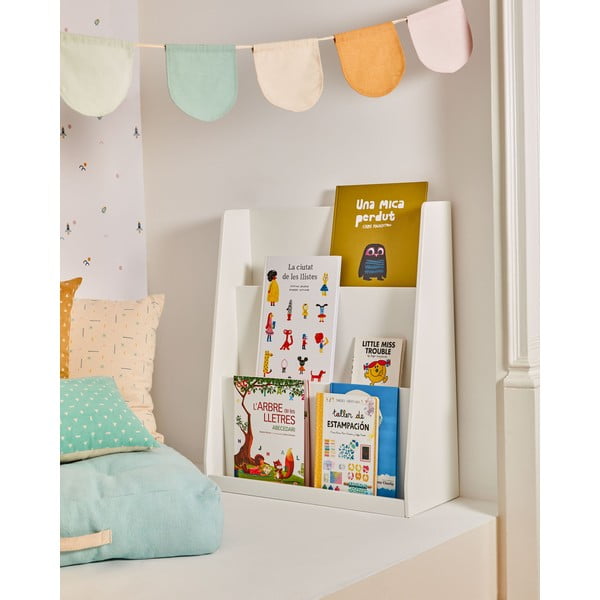 Balts bērnu grāmatu plaukts 59,5x69,5x23 cm Adiventina – Kave Home-image-2