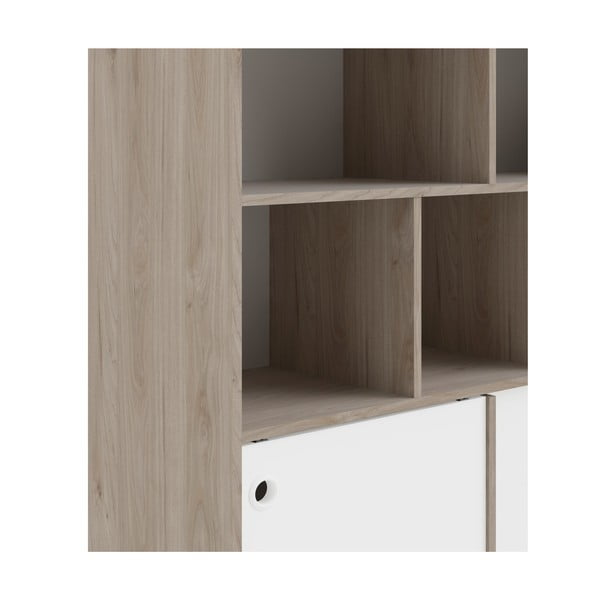 Balts grāmatplaukts ar ozolkoka imitācijas rāmi Tvilum Rome, 99 x 176 cm-image-1