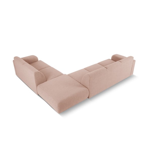 Rozā stūra dīvāns no buklē auduma (ar labo stūri) Molino – Micadoni Home-image-3