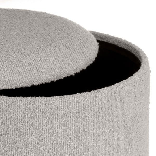 Gaiši pelēki pufi (2 gab.) no buklē auduma – Casa Selección-image-1