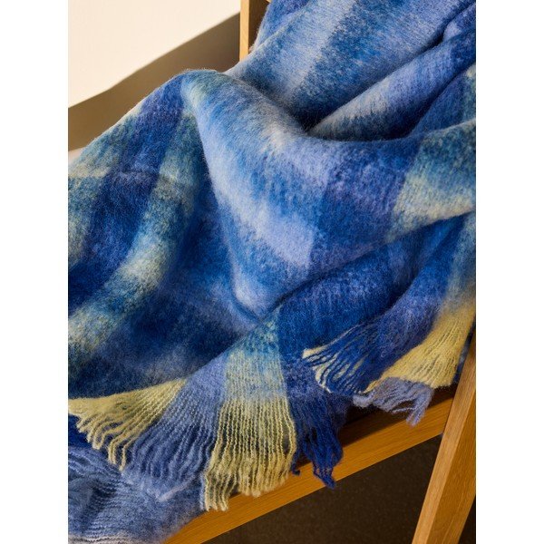 Zils pleds no vilnas maisījuma 140x200 cm Loom – Hübsch-image-2