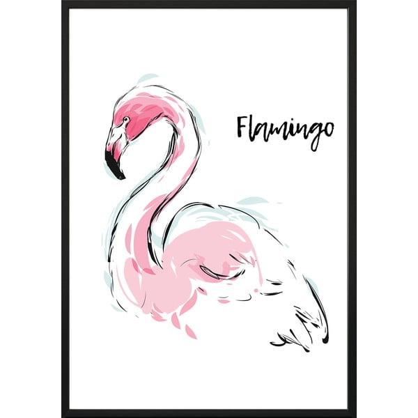Plakāts DecoKing Flamingo akvarelis, 70 x 50 cm